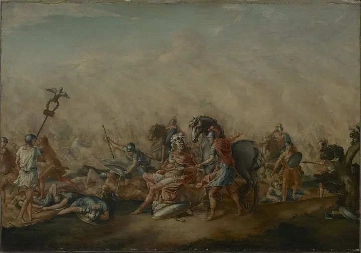 Trumbull's Death of Paulus Aemilius at the Battle of Cannae