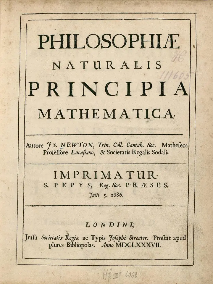 The title page of Newton's Principia, 1687
