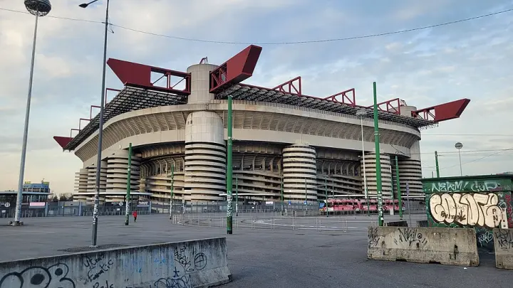 San Siro stadium with its spiral corner towers